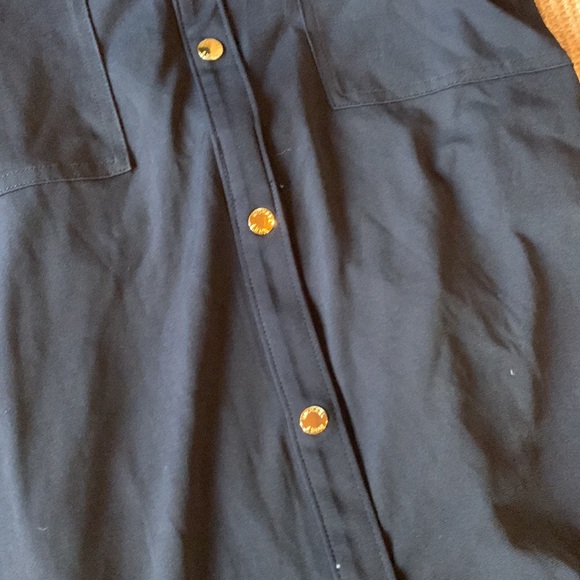 Michael by Michael Kors Navy Polyester/Spandex Maxi Dress with Gold Accents XXS - Picture 8 of 14